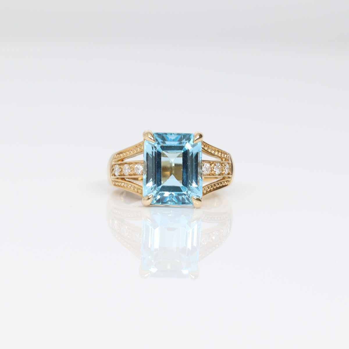 7.98ct Octagon Sky Blue Topaz Ring