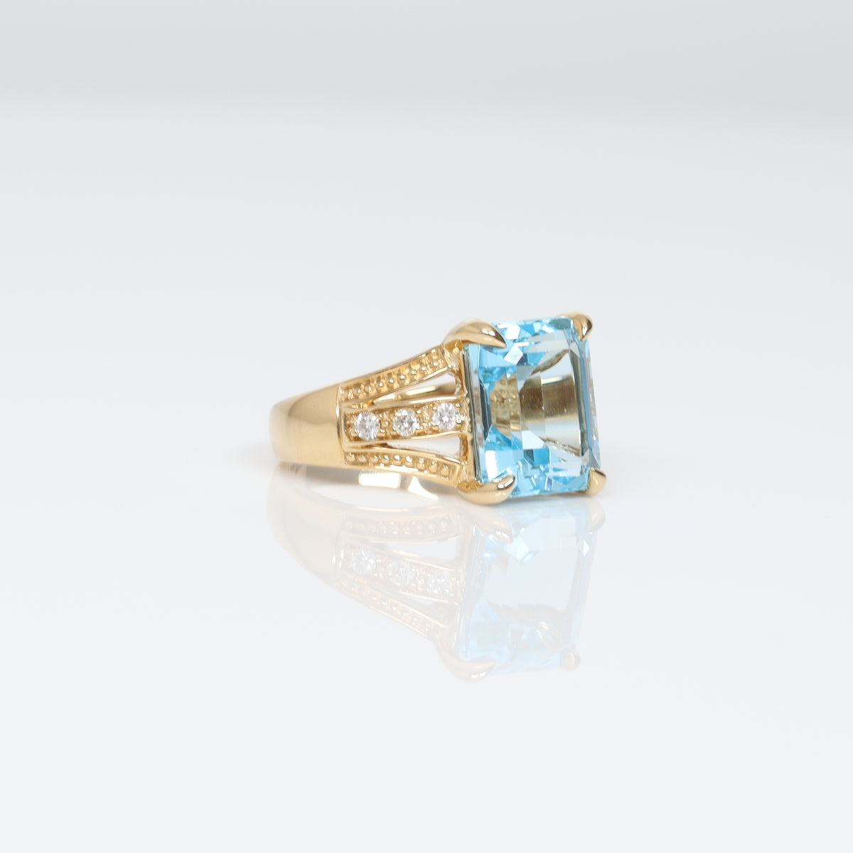 7.98ct Octagon Sky Blue Topaz Ring