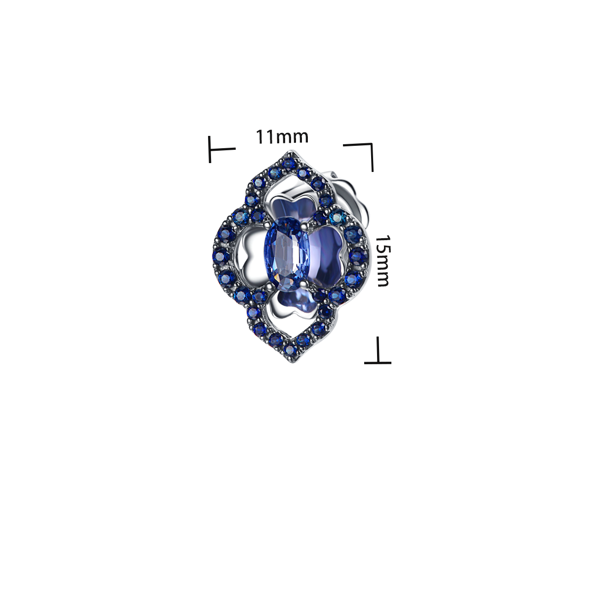 0.604Ct Blue Sapphire Earrings