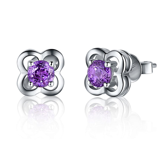 Purple Sapphire Earrings