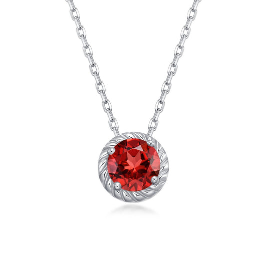 January Birthstone Garnet Necklace