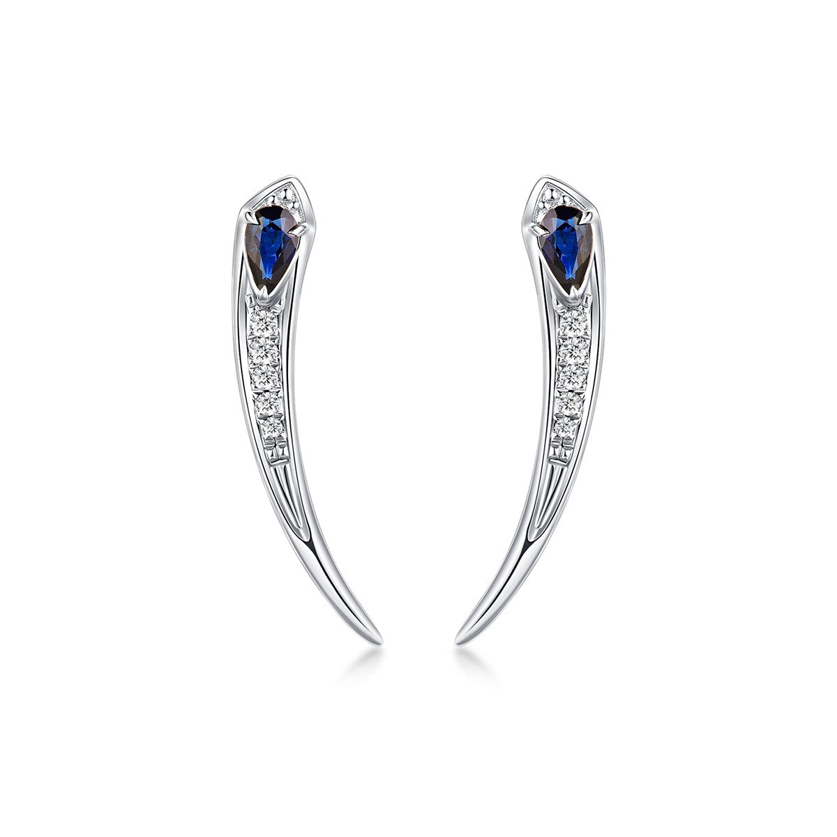 Nature Sapphire With Diamond Earrings