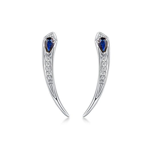 Nature Sapphire With Diamond Earrings