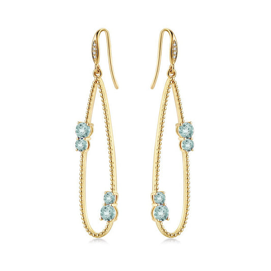 Nature Aquamarine Dangle Earrings