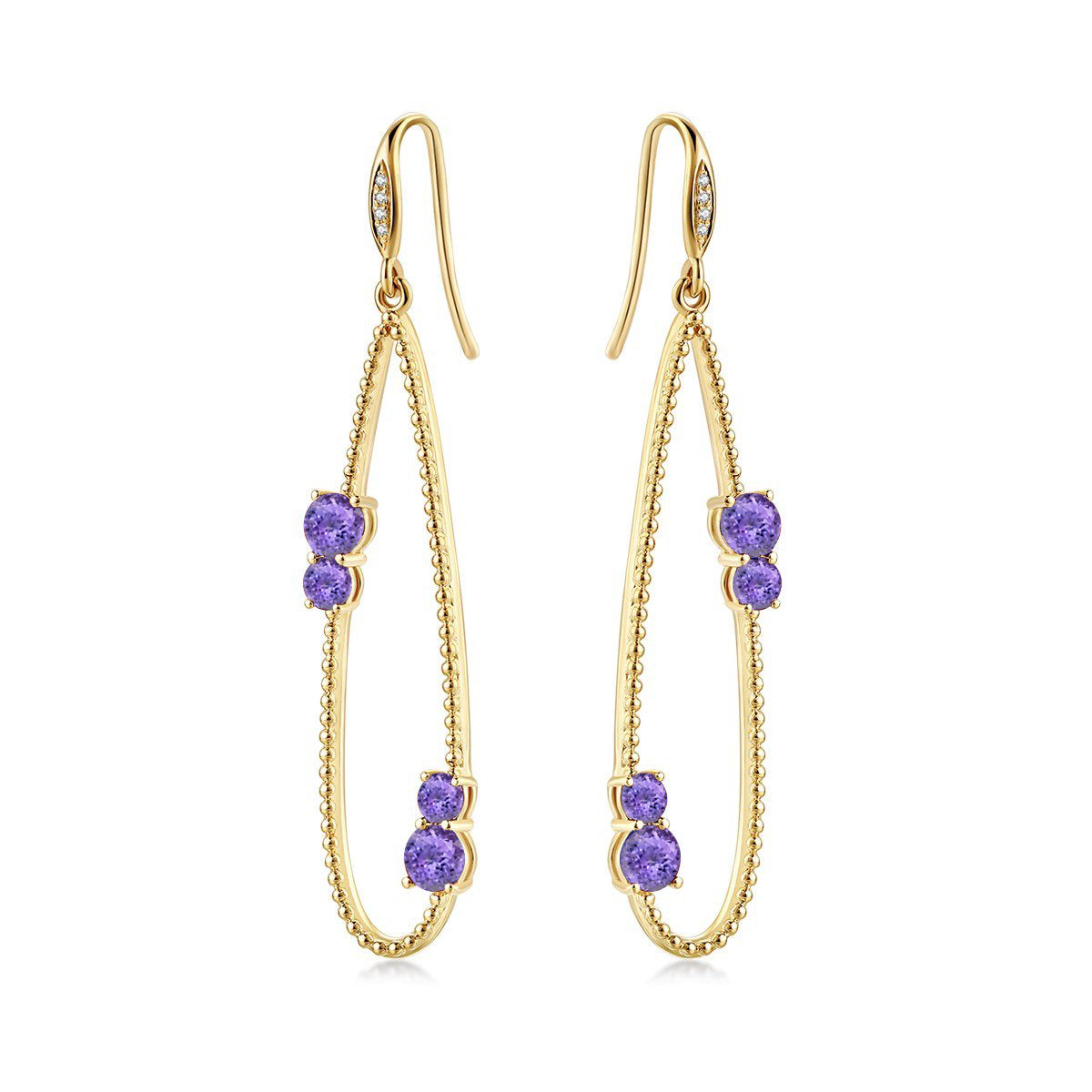 Nature Tanzanite Dangle Earrings