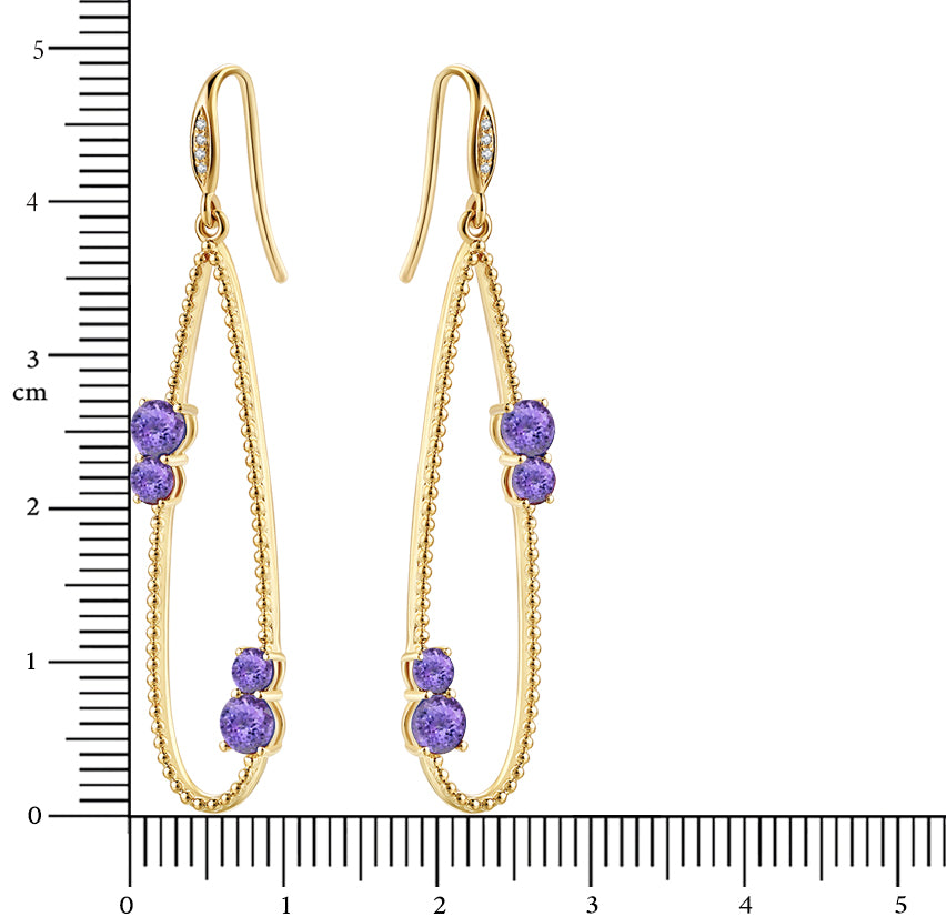 Nature Tanzanite Dangle Earrings