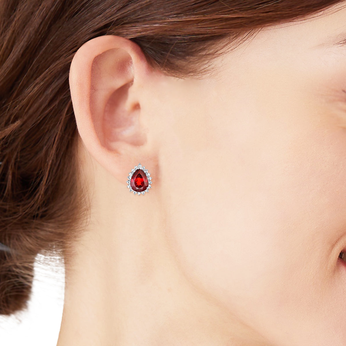 Nature Garnet Earring Studs at Kalosgem