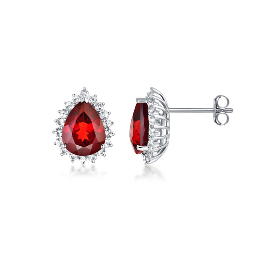 Nature Garnet Earring Studs at Kalosgem