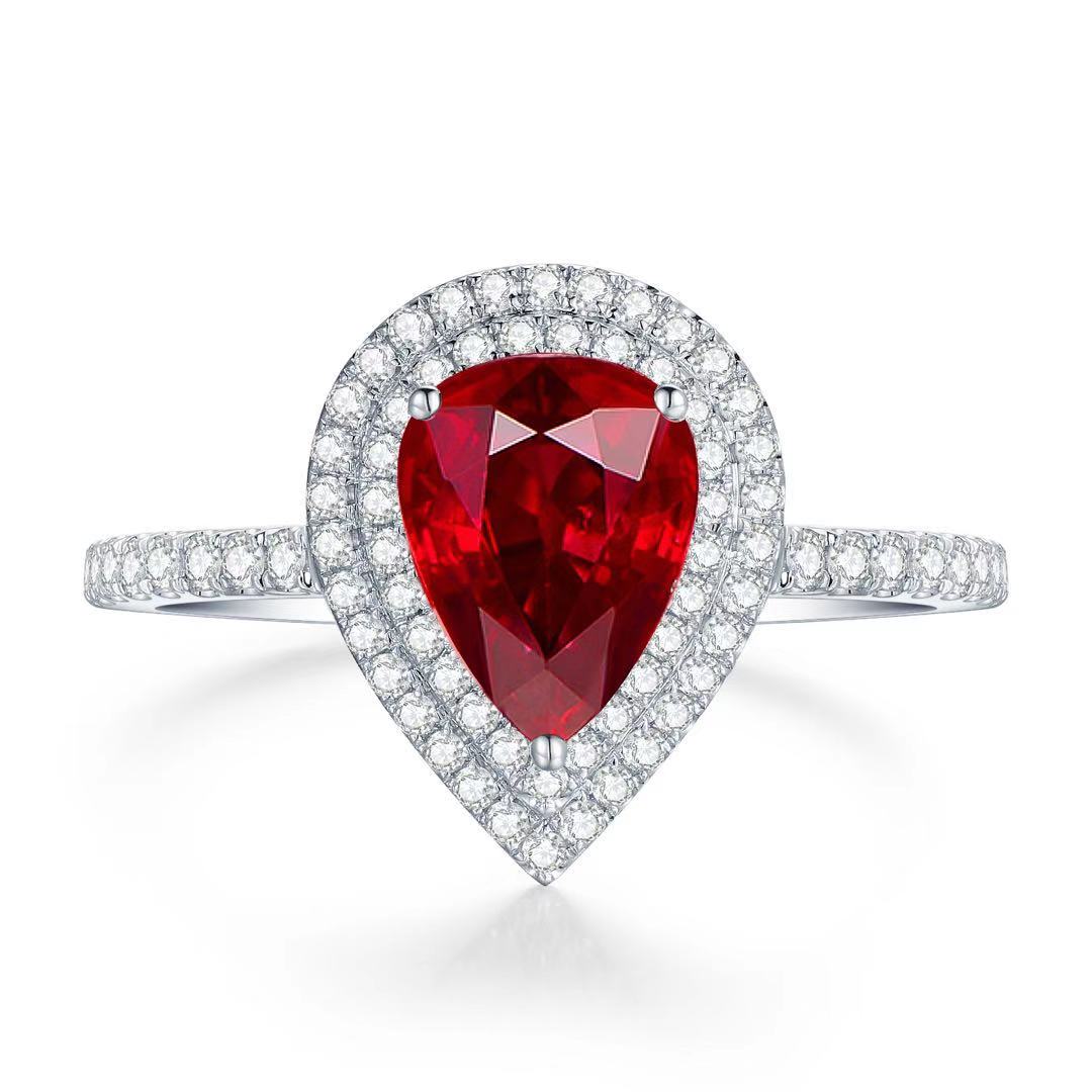 Ruby Ring - 1.29 cts Pear Shape