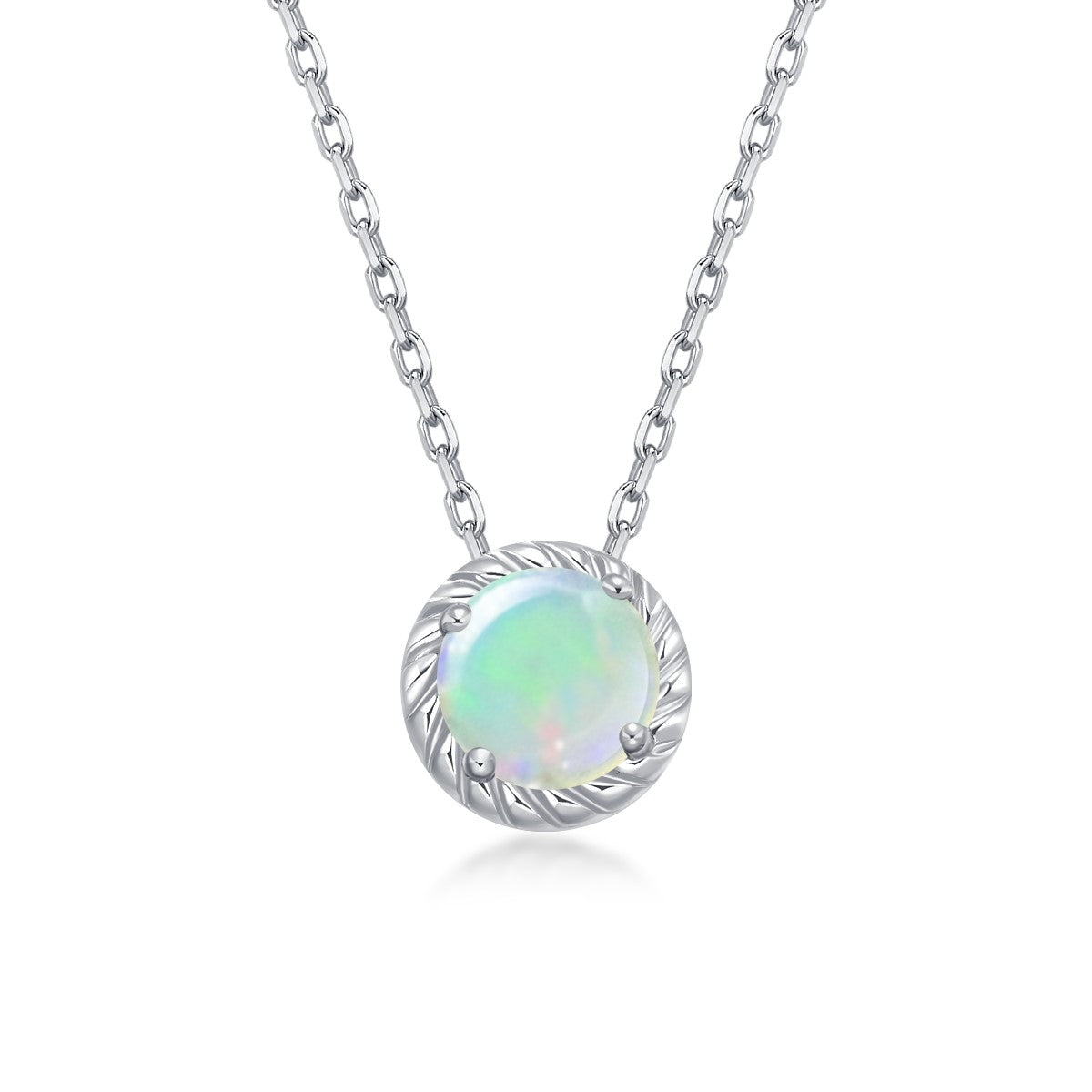 October Birthstone Nature Opal Necklace