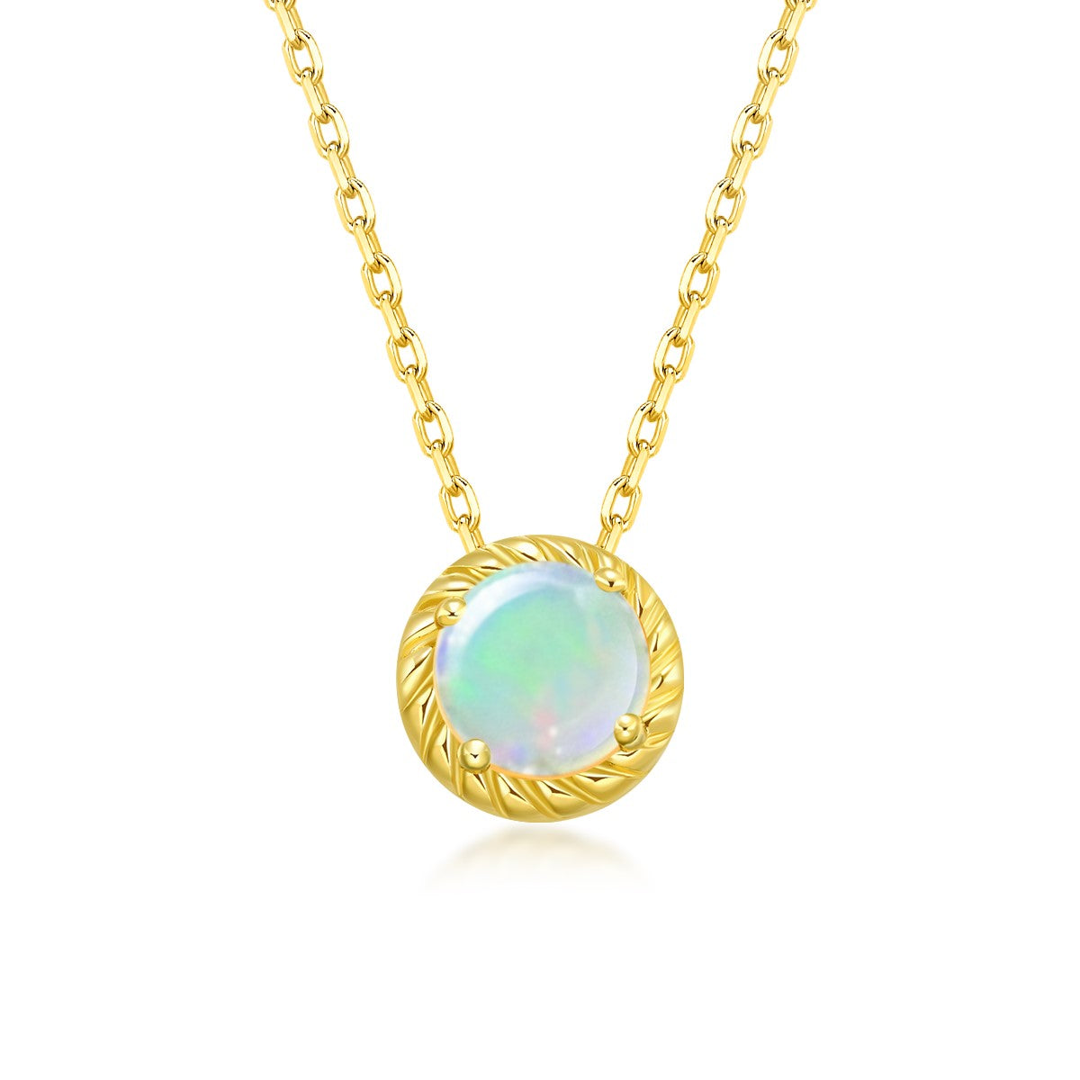 October Birthstone Nature Opal Necklace