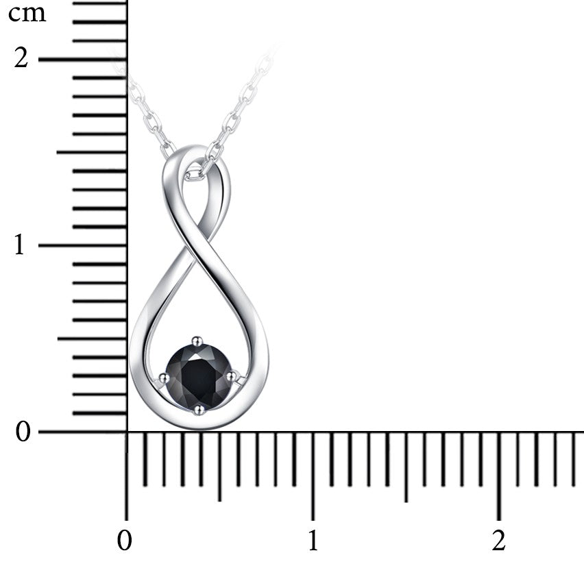 Nature Black Sapphire Infinity Pendant