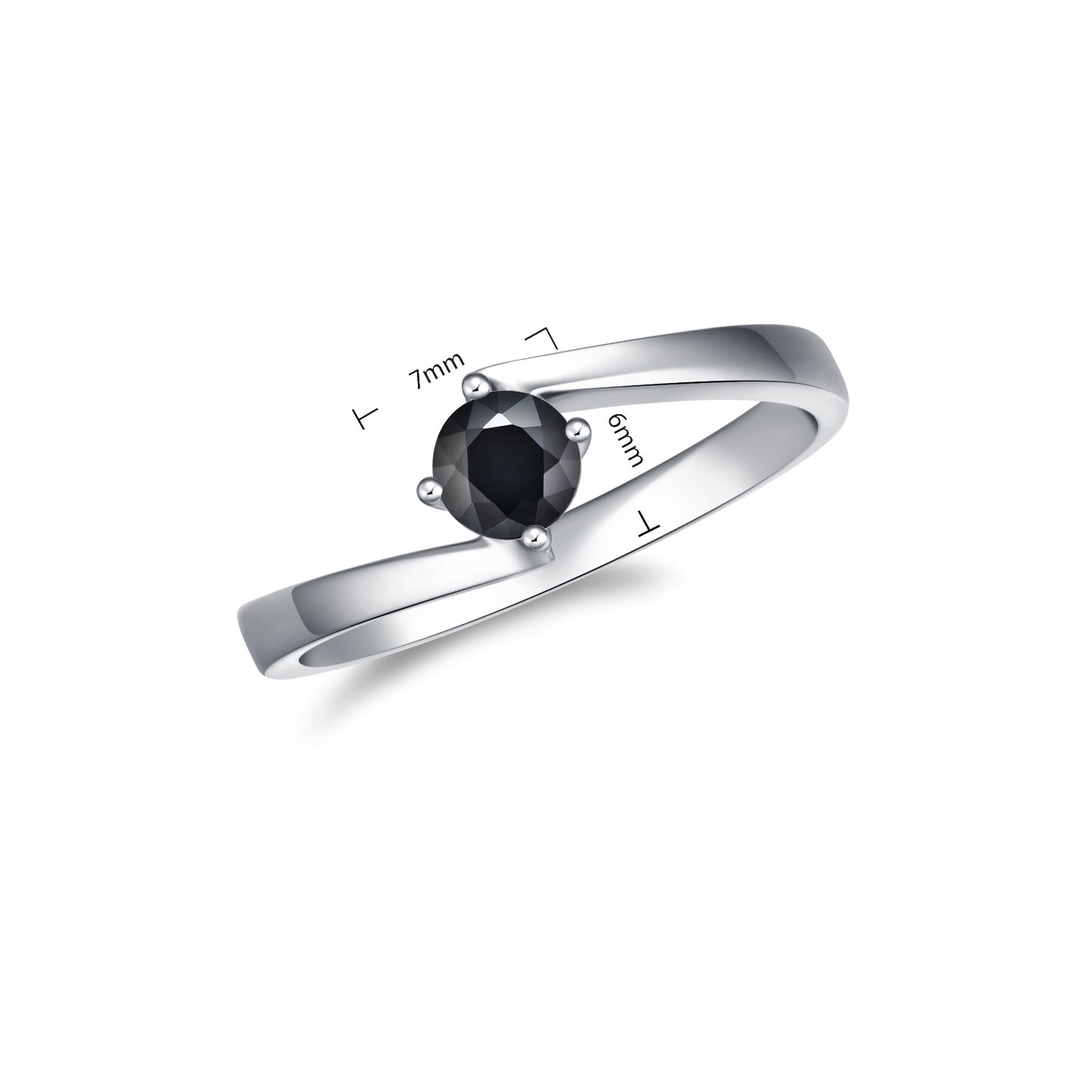 Twisted Band Black Sapphire Ring