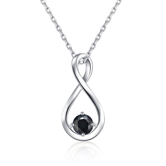 Nature Black Sapphire Infinity Pendant