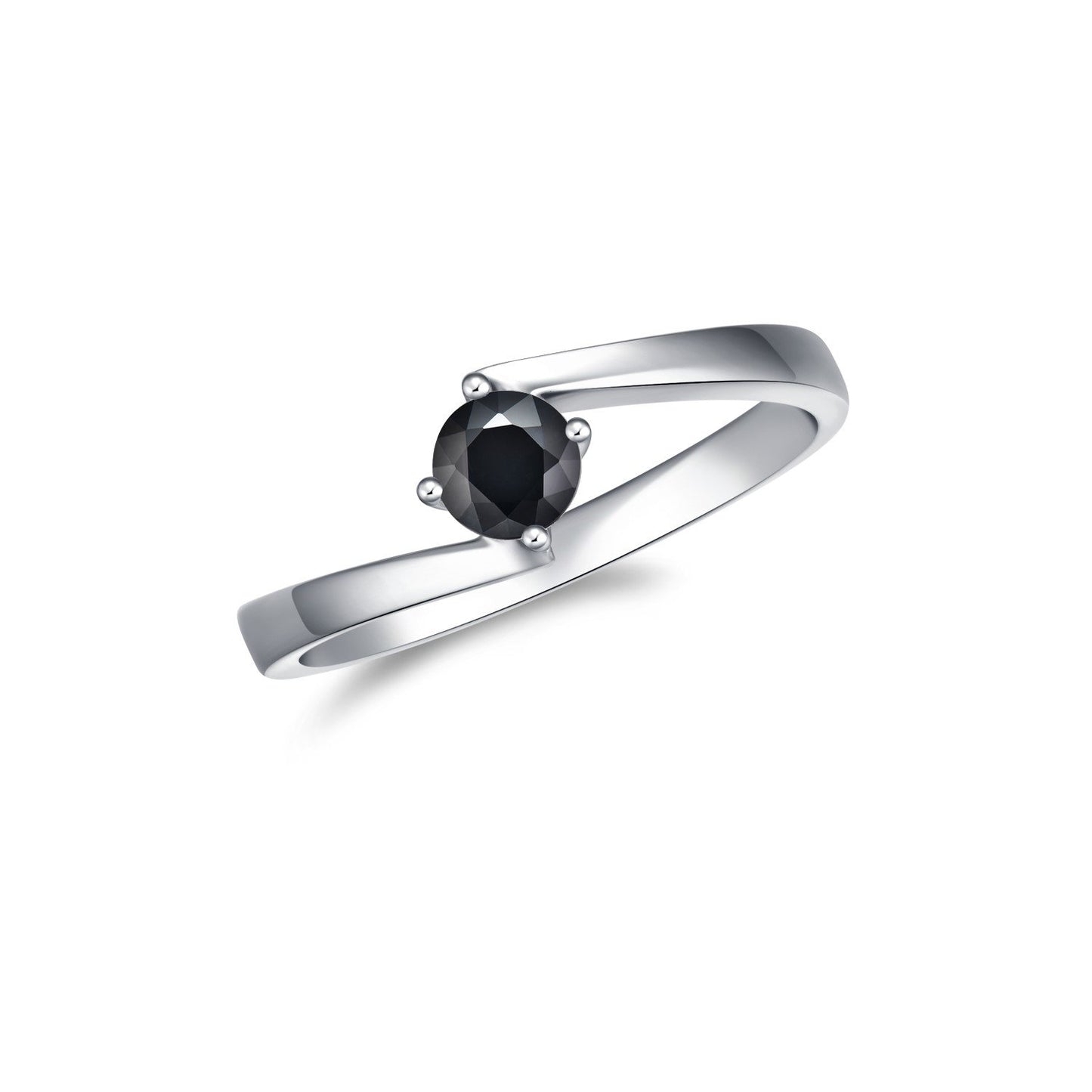 Twisted Band Black Sapphire Ring